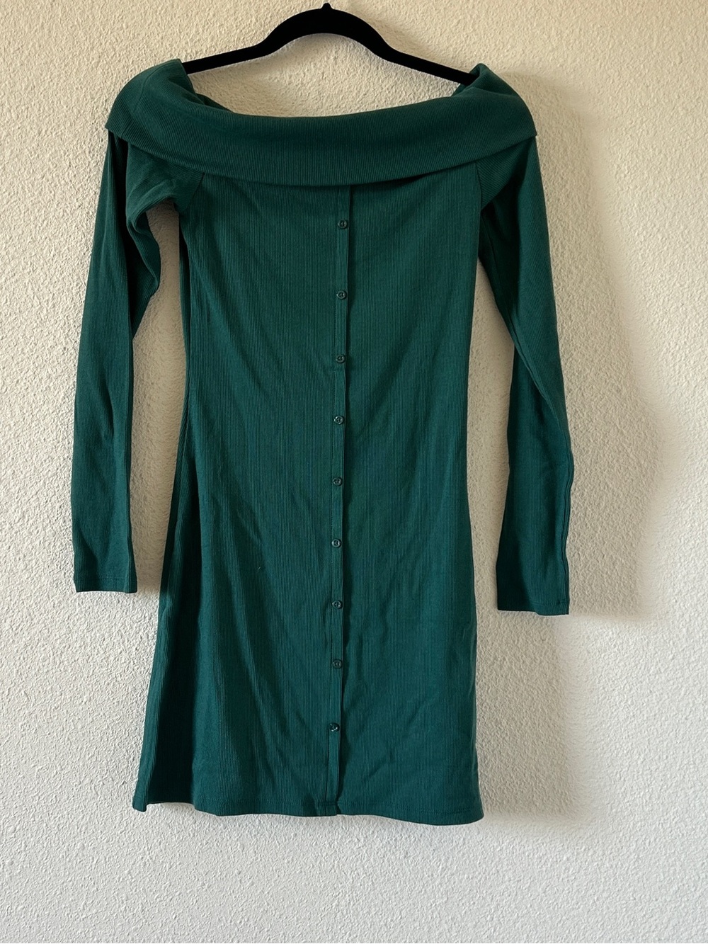 Wild fable Green Off shoulder Long Sleeve dress Stretchy Women’s Small Green